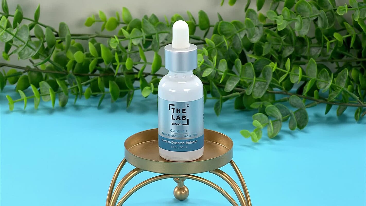 The Lab Direct Code 44+ Poly-Glutamic Acid 10k Hydra-Drench Refresh Serum For All Skin Types, Cruelty And Paraben Free Face Serum To Reduce Fine Lines And Wrinkles 1 oz