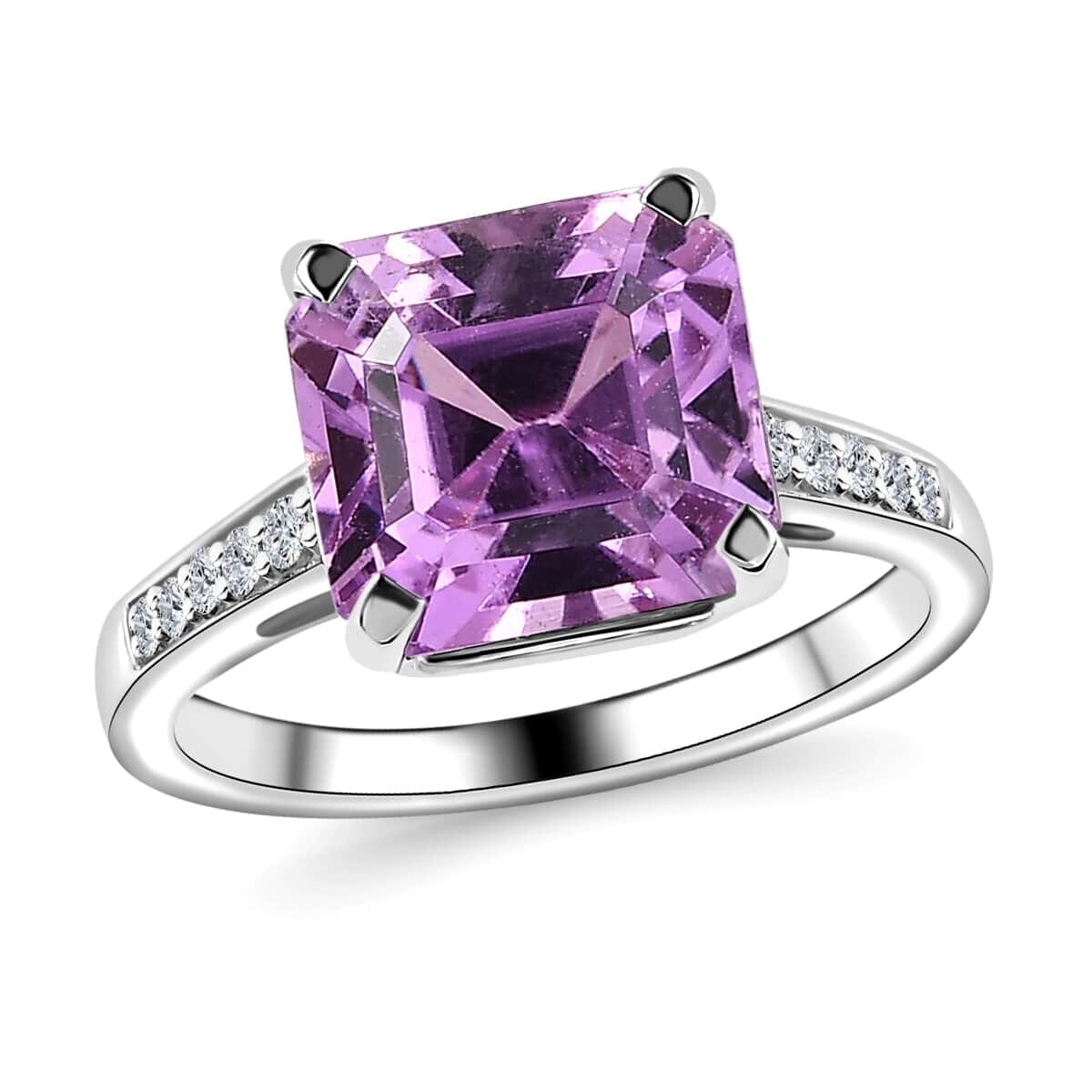 Luxoro 14K White Gold AAAA Patroke Kunzite and G-H I2 Diamond Ring 5.75 ctw image number 0