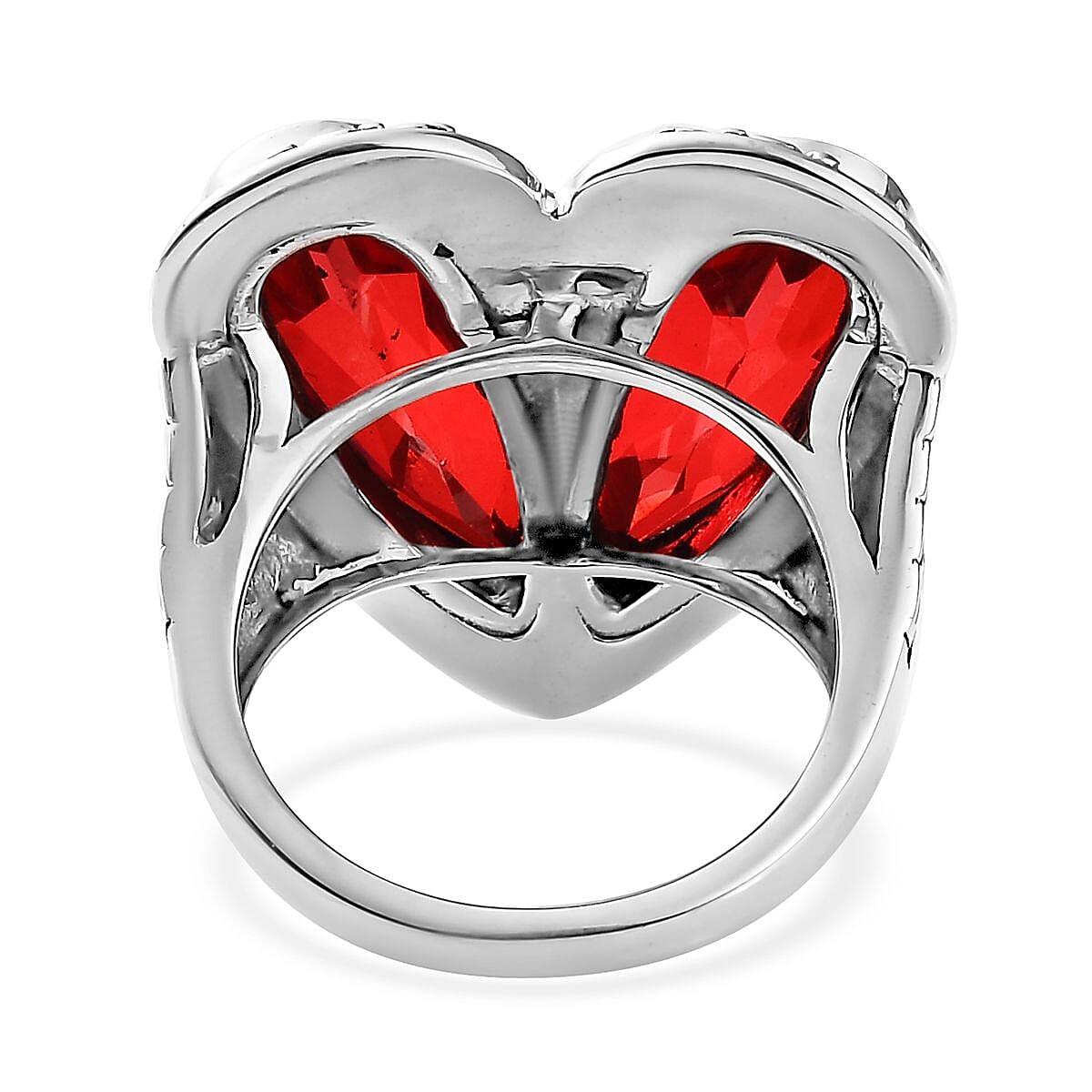 Volcanic Quartz (Triplet) Heart Ring in Sterling Silver (Size 10.0) 8.75 ctw