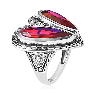 Volcanic Quartz (Triplet) 8.75 ctw Heart Ring in Sterling Silver (Size 8.0)