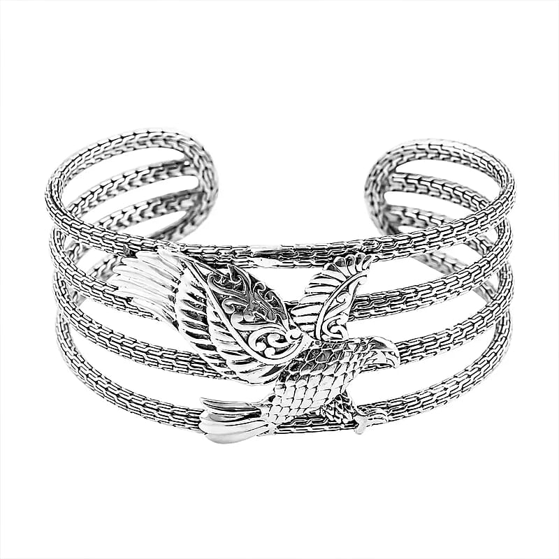 Bali Legacy Eagle Cuff Bracelet in Sterling Silver 55.25 Grams (7.50 In)