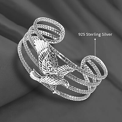 Bali Legacy Eagle Cuff Bracelet in Sterling Silver 55.25 Grams (7.50 In)