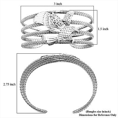 Bali Legacy Eagle Cuff Bracelet in Sterling Silver 55.25 Grams (7.50 In)