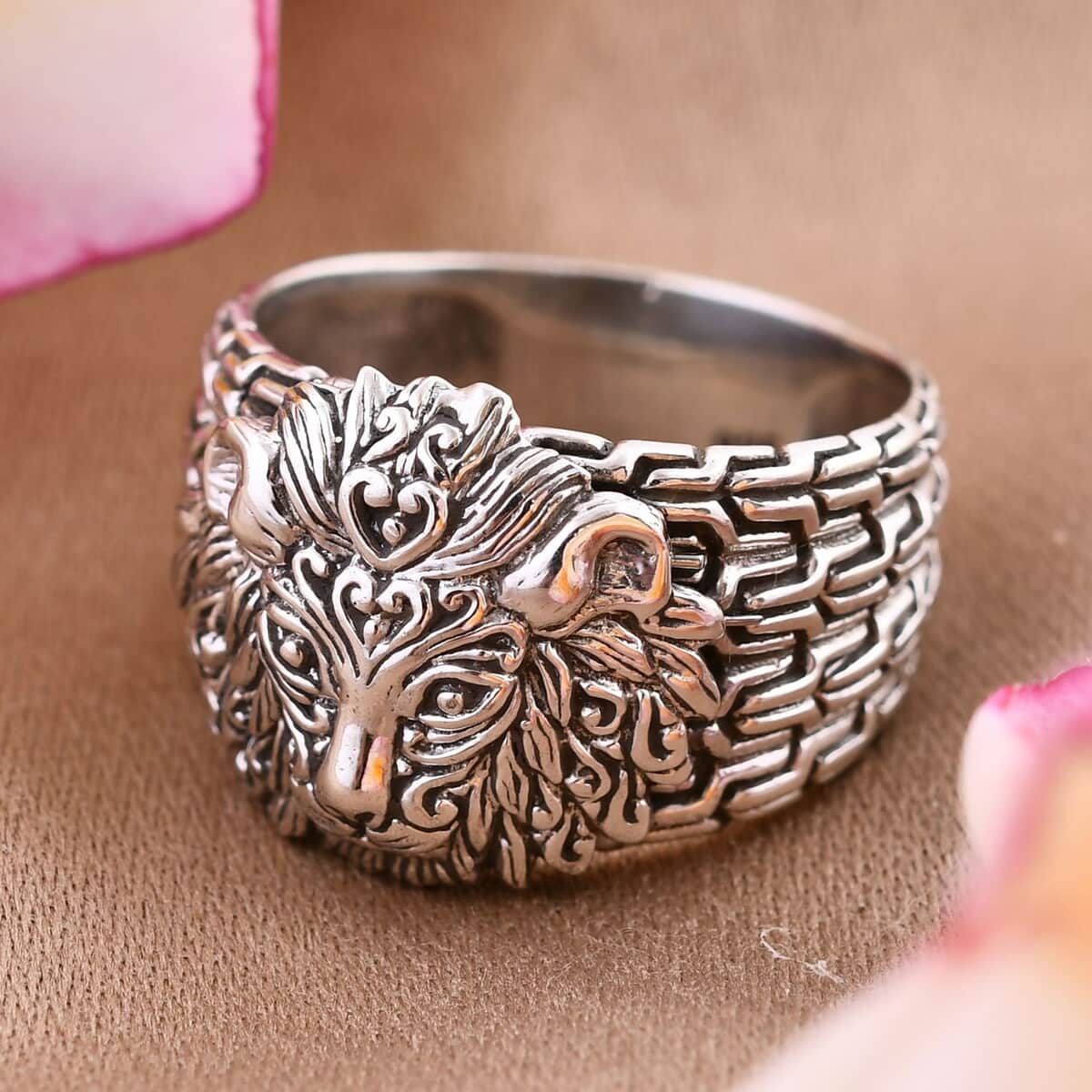 Bali Legacy Sterling Silver Lion Ring (Size 7) (9.45 g) image number 1