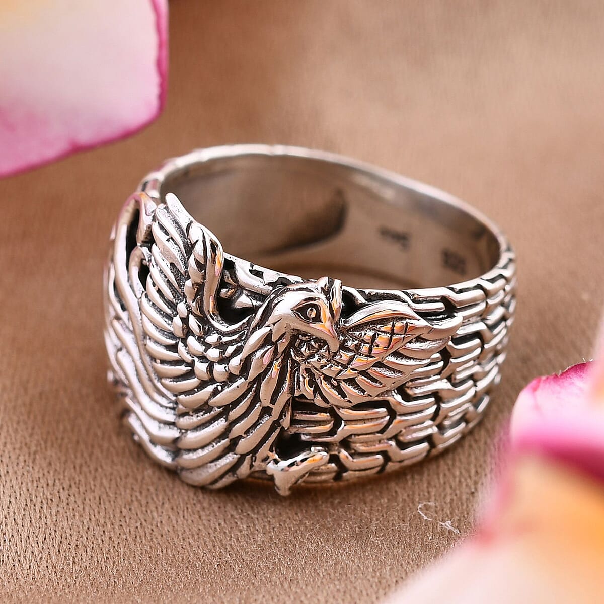 Bali Legacy Sterling Silver Phoenix Ring (Size 8.0) 9.45 Grams image number 1