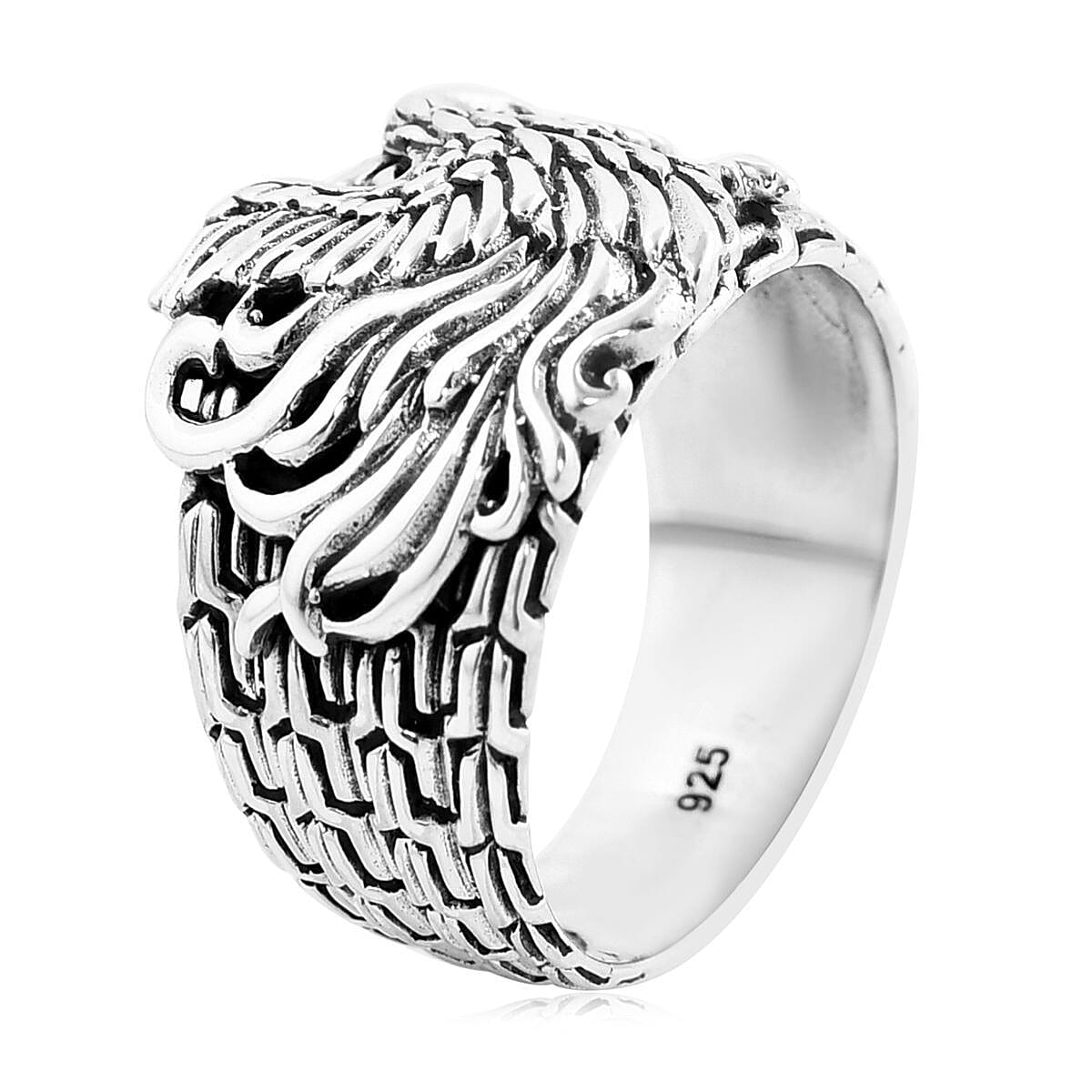 Bali Legacy Sterling Silver Phoenix Ring (Size 8.0) 9.45 Grams image number 3
