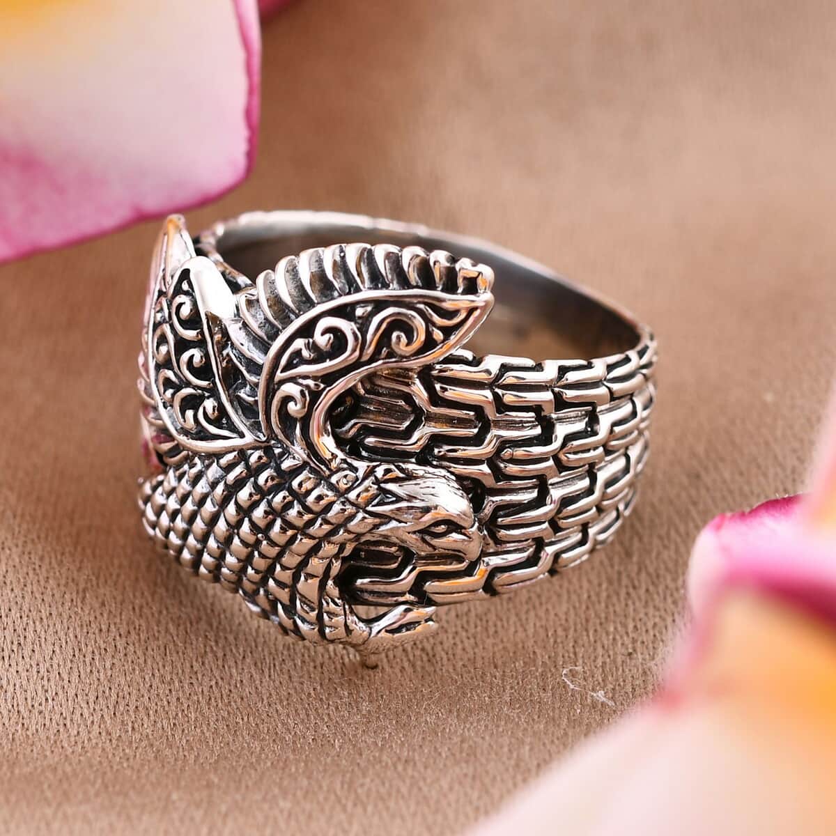 Bali Legacy Sterling Silver Eagle Ring (Size 9.0) 9.45 Grams image number 1