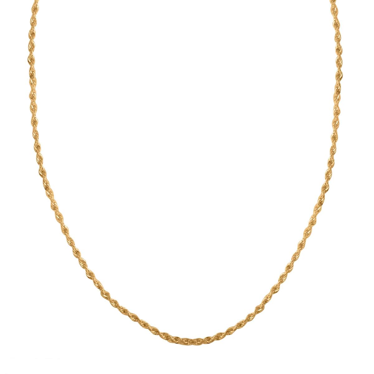 18K Yellow Gold 1.5mm Rope Chain Necklace 18 Inches 1.60 Grams image number 0