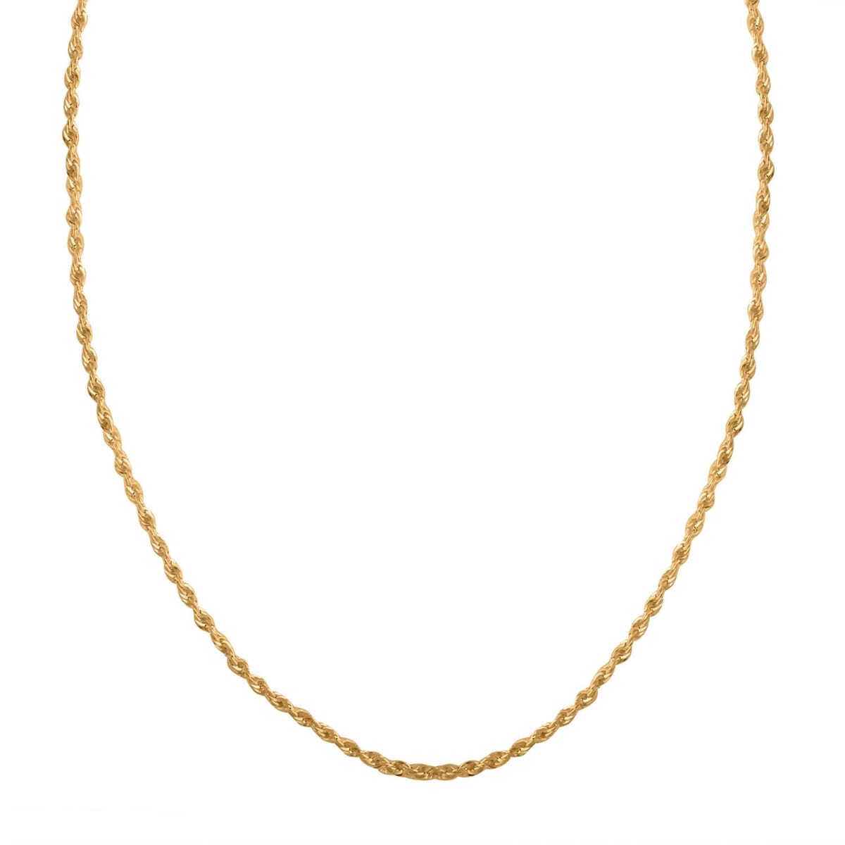 18K Yellow Gold 1.5mm Rope Chain Necklace 18 Inches 1.60 Grams image number 0