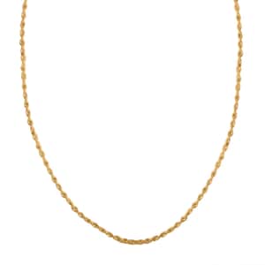 18K Yellow Gold 1.5mm Rope Chain Necklace 18 Inches 1.60 Grams