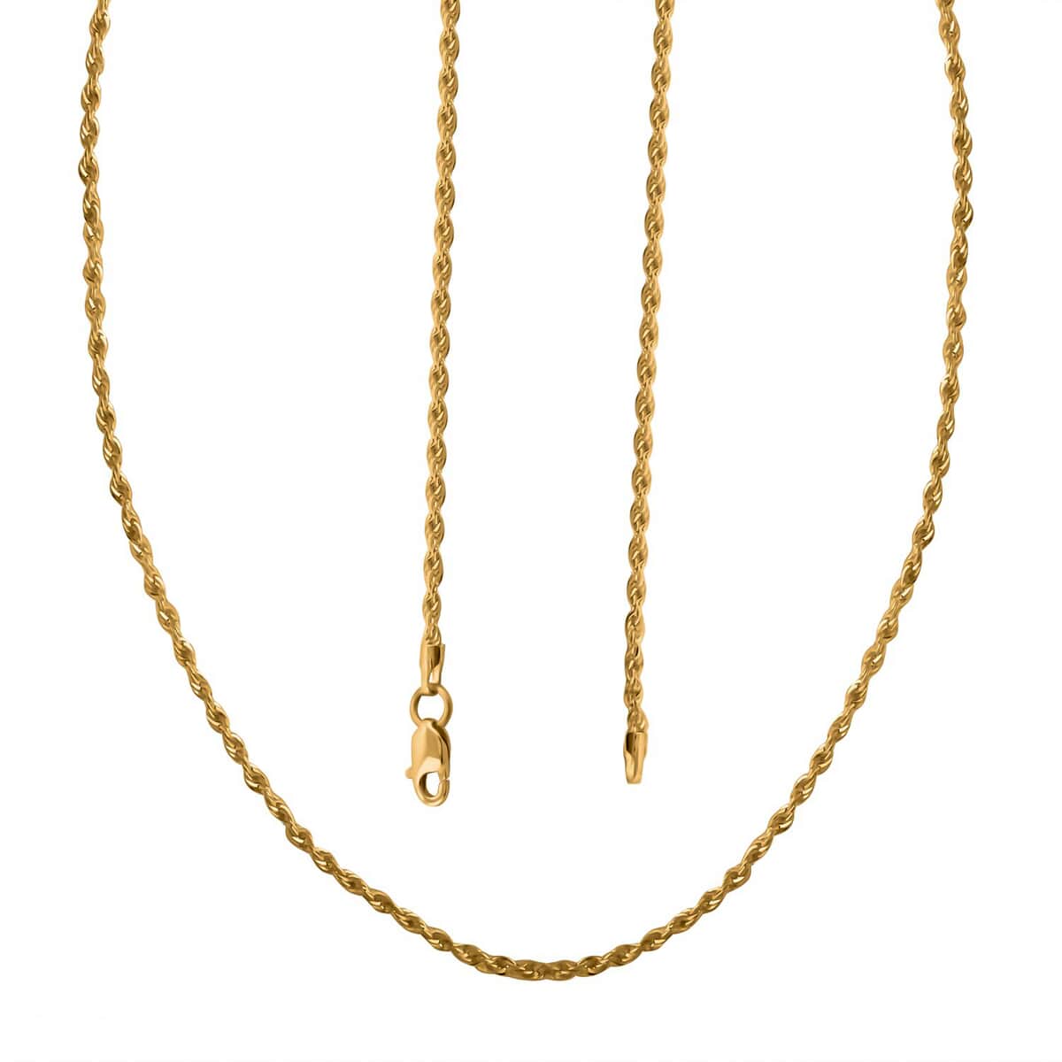 18K Yellow Gold 1.5mm Rope Chain Necklace 20 Inches 1.75 Grams image number 0