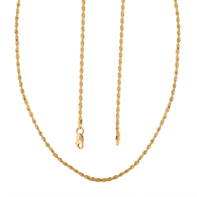 1.5mm Rope Chain Necklace in 18K Yellow Gold 2.0 Grams 22 Inches
