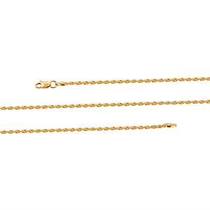 1.5mm Rope Chain Necklace in 18K Yellow Gold 24 Inches 2 Grams