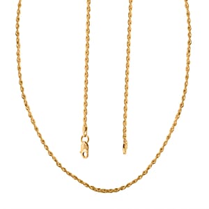 1.5mm Rope Chain Necklace in 18K Yellow Gold 24 Inches 2 Grams
