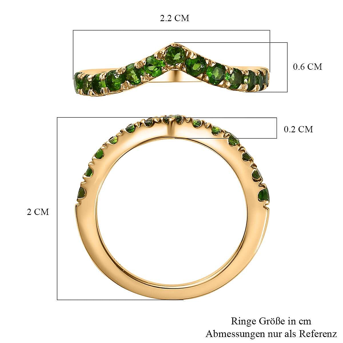 Chrome Diopside 0.78 ctw Band Ring in Vermeil Yellow Gold Over Sterling Silver (Size 10.0)
