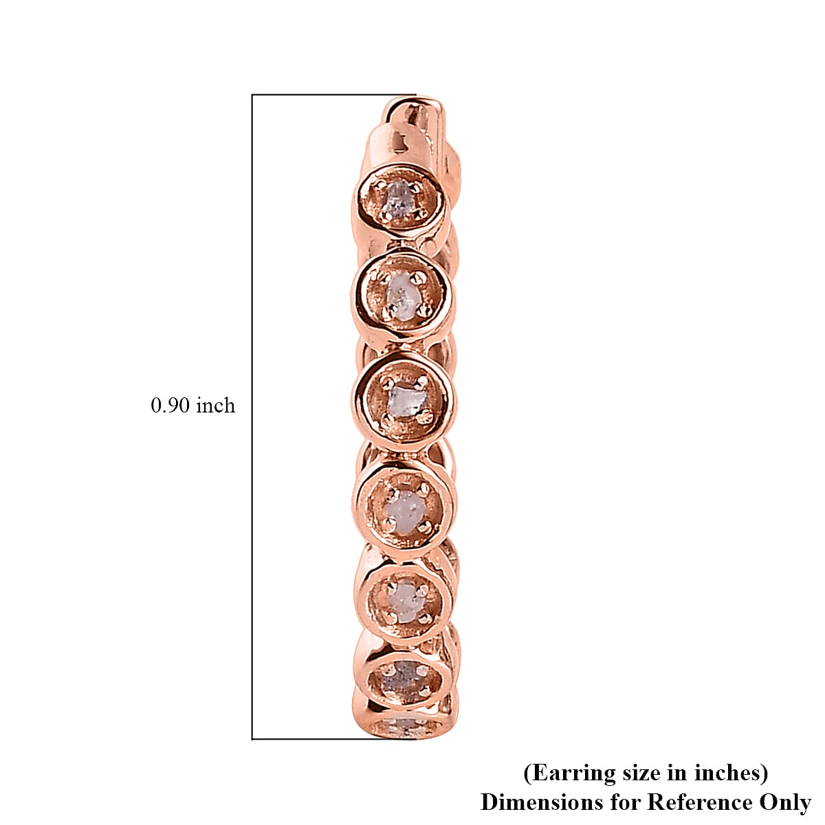 Uncut Natural Pink Diamond Inside Out Hoop Earring in Vermeil Rose Gold Over Sterling Silver 0.33 ctw