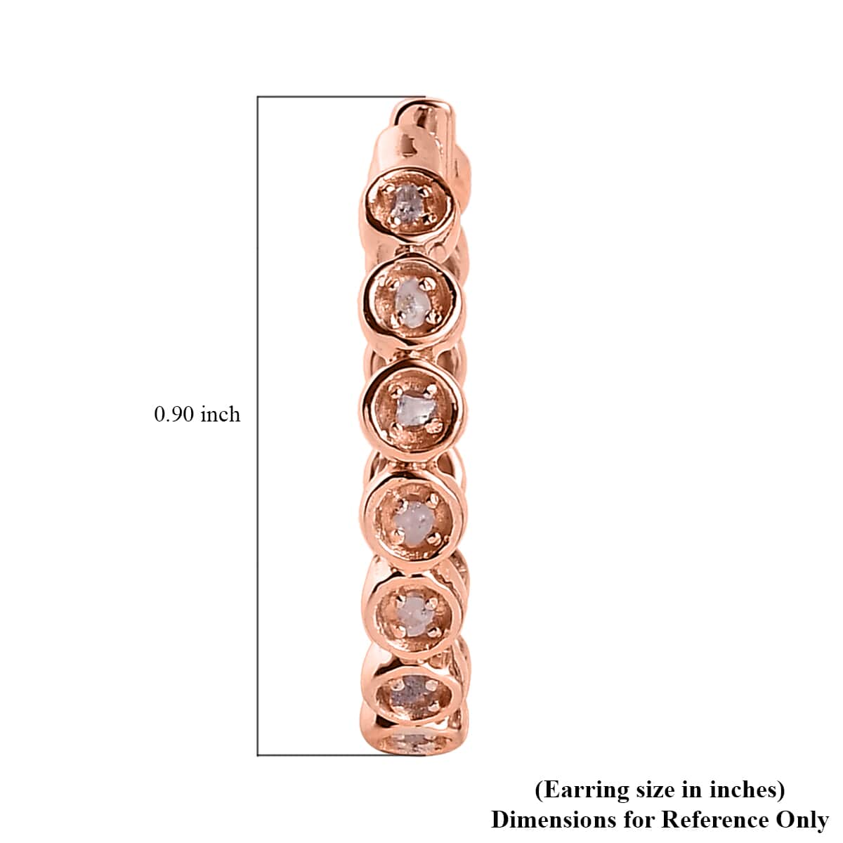 Uncut Natural Pink Diamond Inside Out Hoop Earring in Vermeil Rose Gold Over Sterling Silver 0.33 ctw image number 4