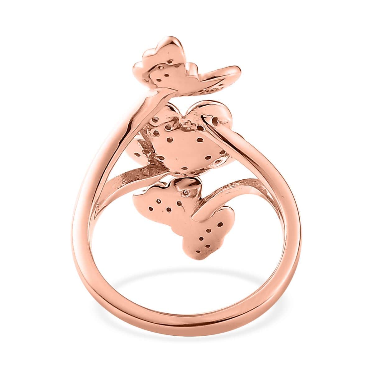 Buy Uncut Natural Pink Diamond Butterfly and Floral Ring in Vermeil Rose  Gold Over Sterling Silver (Size 10.0) 0.25 ctw at ShopLC.