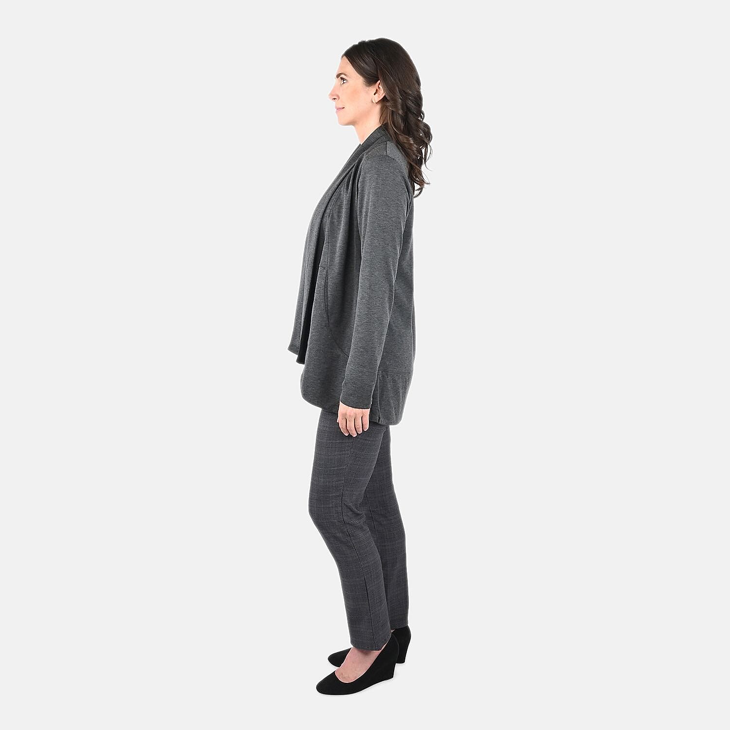Closeout Women's Elevate Charcoal Wool Blend Knit Blazer - S
