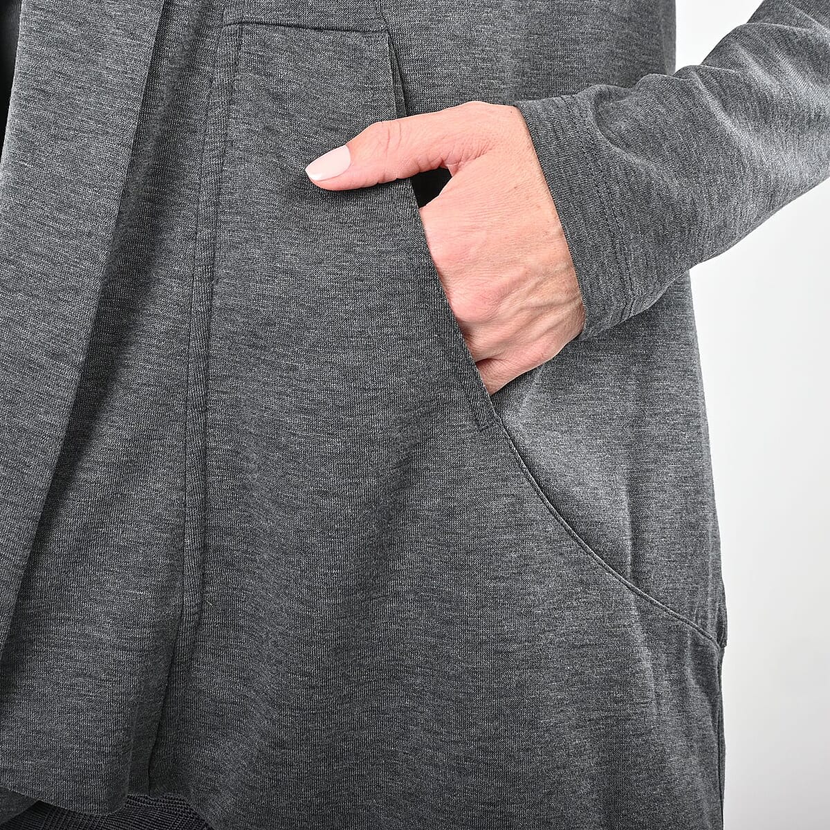 Closeout Women's Elevate Charcoal Wool Blend Knit Blazer - XXL image number 4