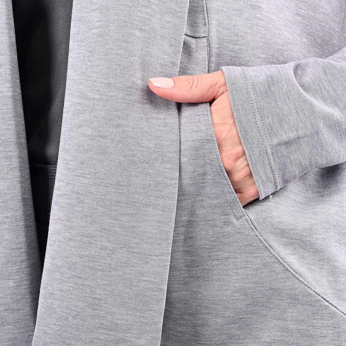 Closeout Women's Elevate Gray Wool Blend Knit Blazer- M image number 4