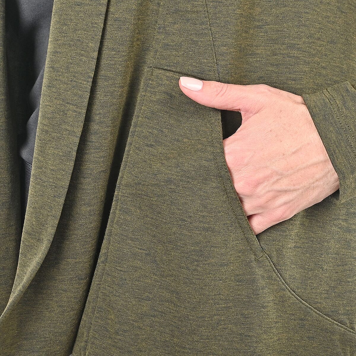 Closeout Women's Elevate Green Wool Blend Knit Blazer - L image number 4