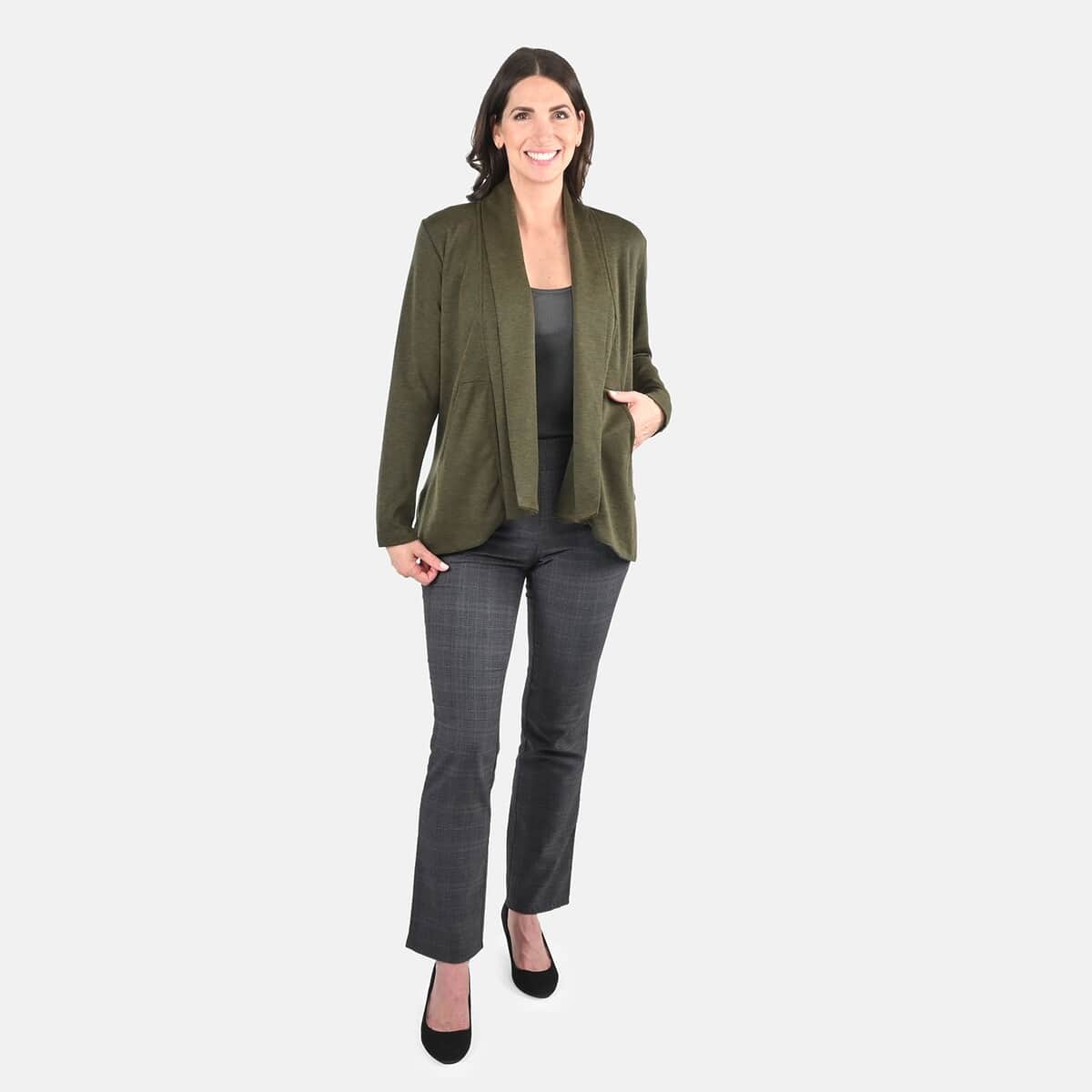 Closeout Women's Elevate Green Wool Blend Knit Blazer - XL image number 0