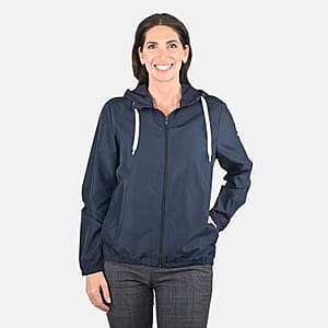 Champion Navy Windbreaker with Hood - S