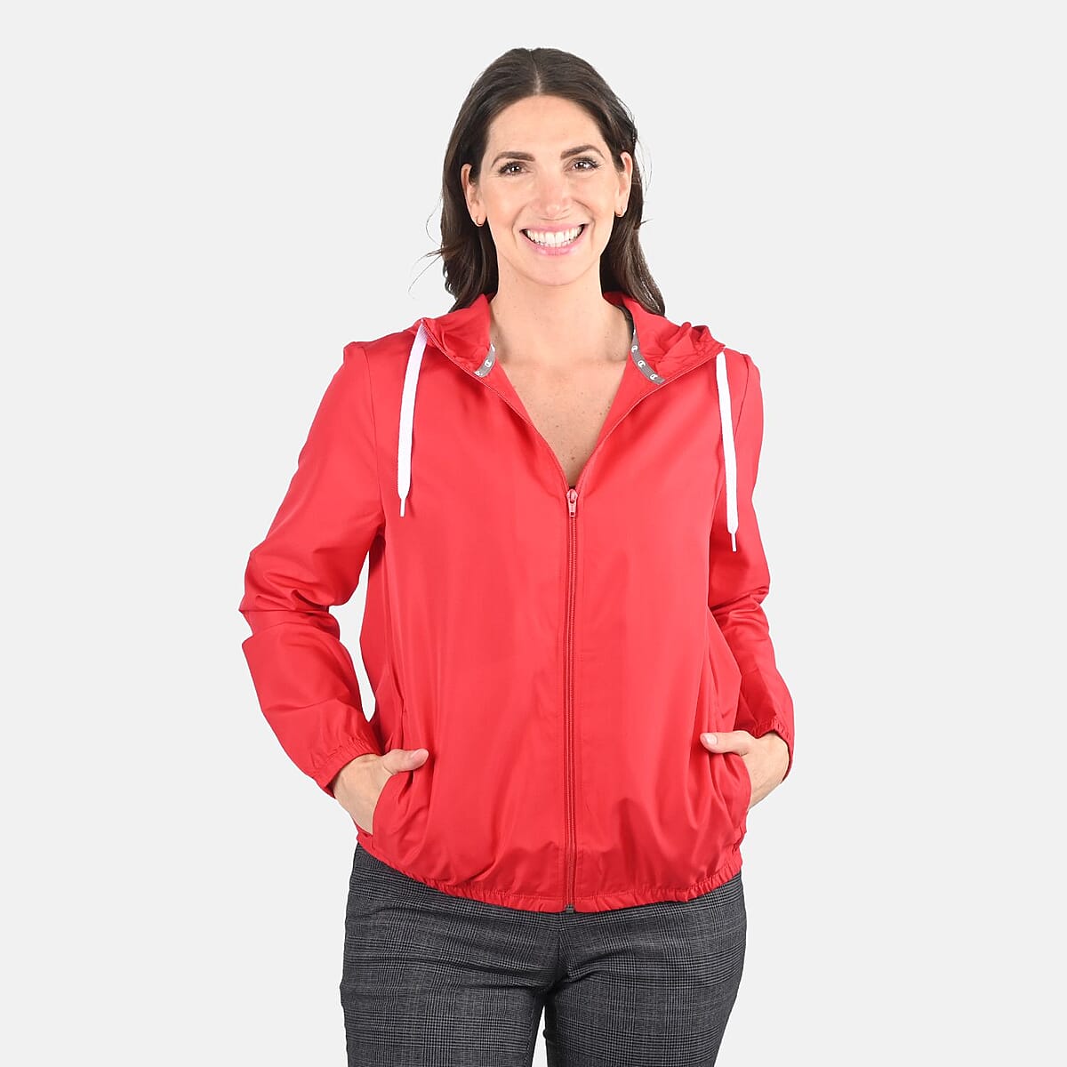 Champion Red Windbreaker with Hood - L image number 3