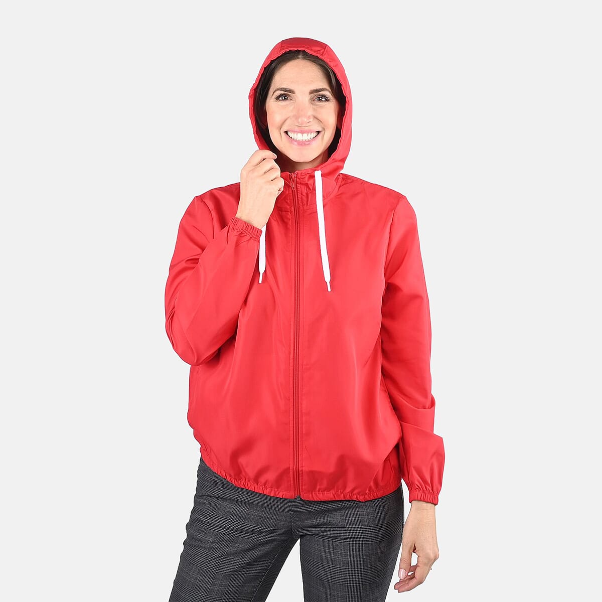 Champion Red Windbreaker with Hood - L image number 4