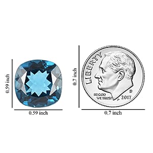 AAAA London Blue Topaz (Cush 15 mm) 14.00 ctw