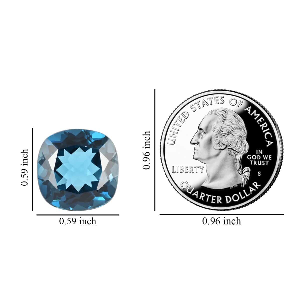 AAAA London Blue Topaz (Cush 15 mm) 14.00 ctw image number 4