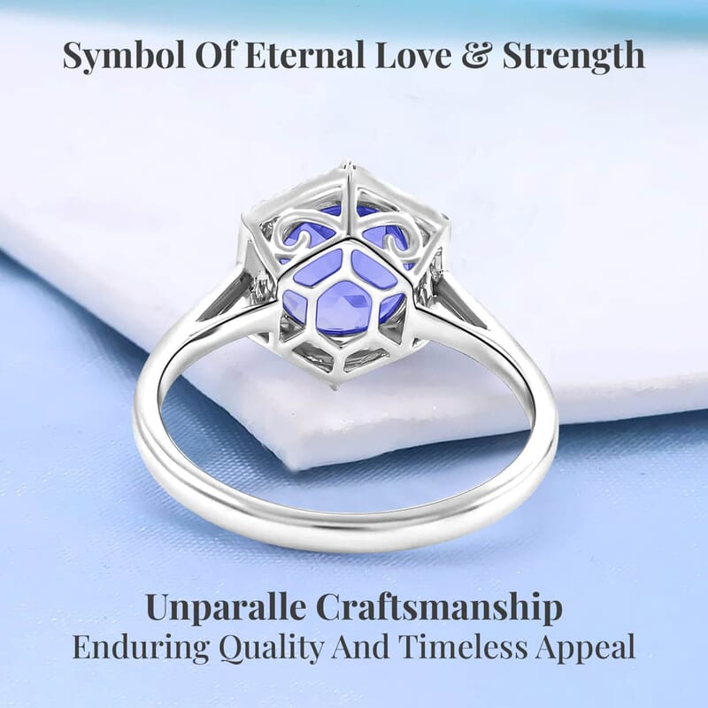 Certified & Appraised Rhapsody AAAA Tanzanite and E-F VS Diamond 3.00 ctw Ring in 950 Platinum (Size 6.0) 5.68 Grams (Del. in 10-15 Days)
