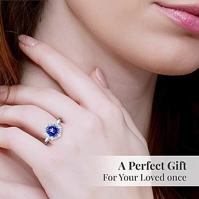 Certified & Appraised Rhapsody AAAA Tanzanite and E-F VS Diamond 3.00 ctw Ring in 950 Platinum (Size 6.0) 5.68 Grams (Del. in 10-15 Days)