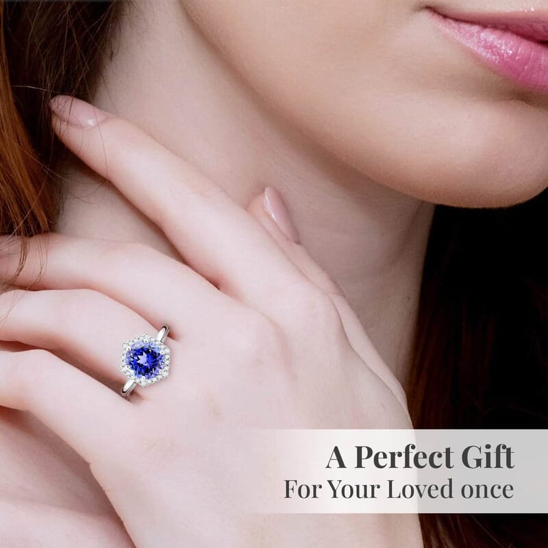 Certified & Appraised Rhapsody AAAA Tanzanite and E-F VS Diamond 3.00 ctw Ring in 950 Platinum (Size 6.0) 5.68 Grams (Del. in 10-15 Days)