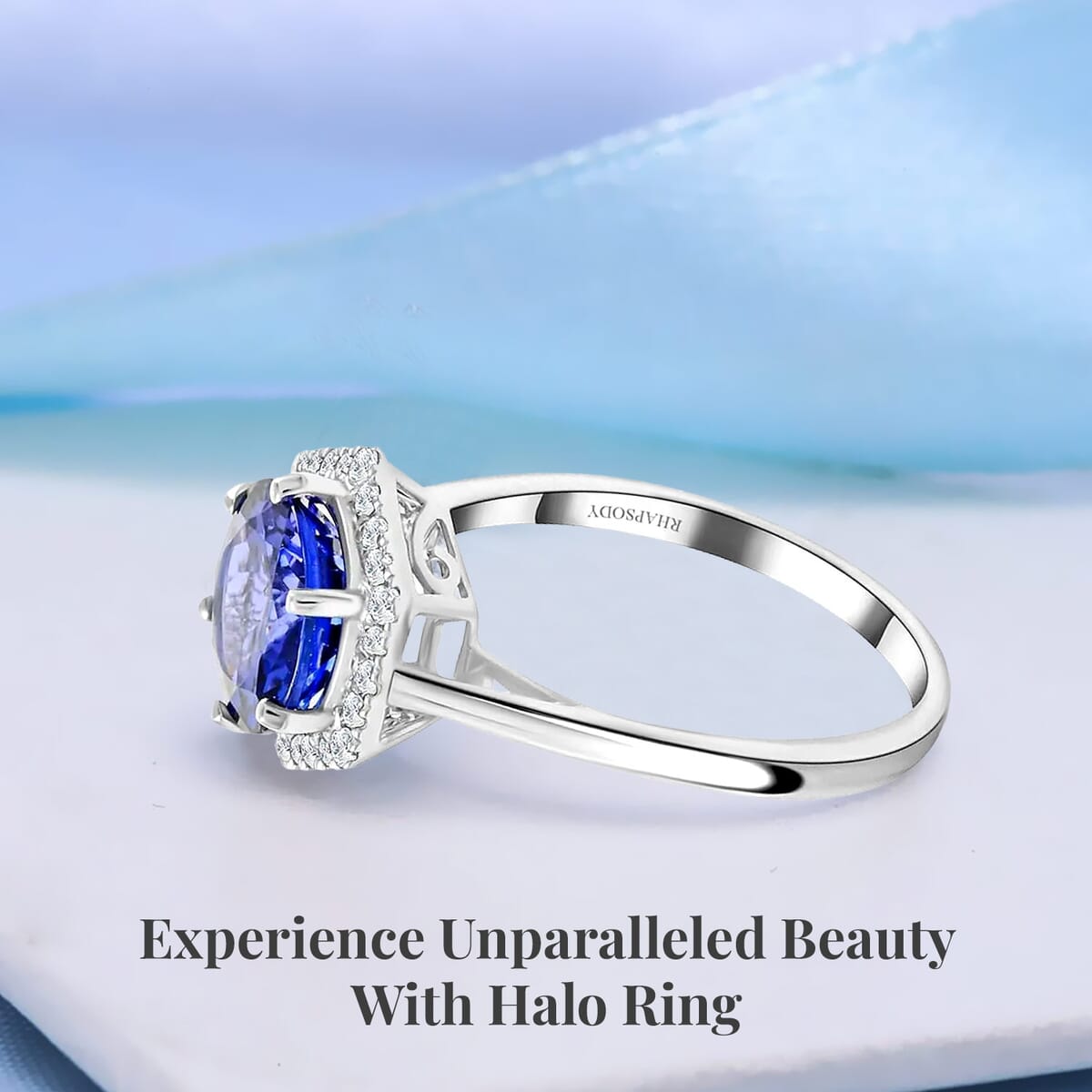 Certified & Appraised Rhapsody 950 Platinum AAAA Tanzanite and E-F VS Diamond Halo Ring (Size 9.0) 5.68 Grams 3.00 ctw (Del. in 10-15 Days)  image number 2