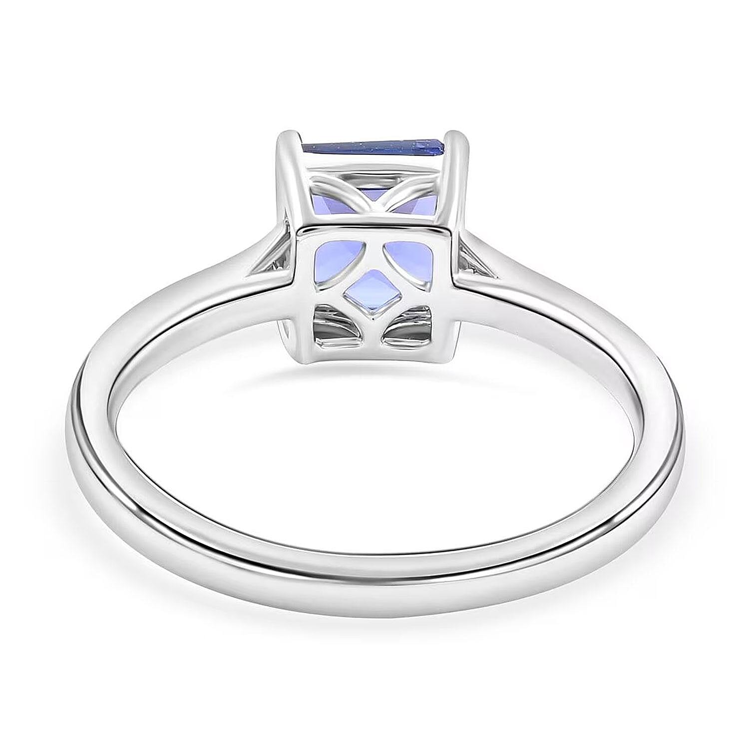 Certified & Appraised 950 Platinum AAAA Asscher Cut Tanzanite and E-F VS Diamond Ring (Size 10.0) 4.11 Grams 2.00 ctw