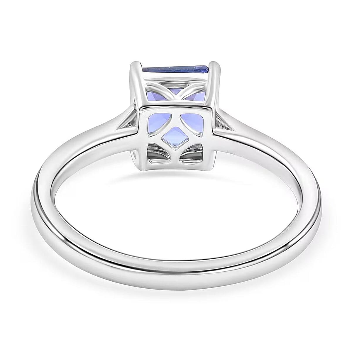 950 Platinum AAAA Asscher Cut Tanzanite and E-F VS Diamond Ring (Size 7.0) 4.11 Grams 2.00 ctw image number 6