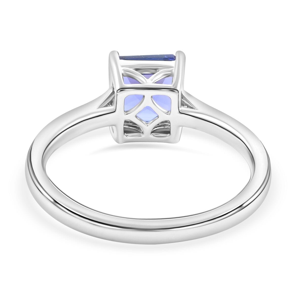 Certified & Appraised 950 Platinum AAAA Asscher Cut Tanzanite and E-F VS Diamond Ring (Size 8.0) 4.11 Grams 2.00 ctw image number 4