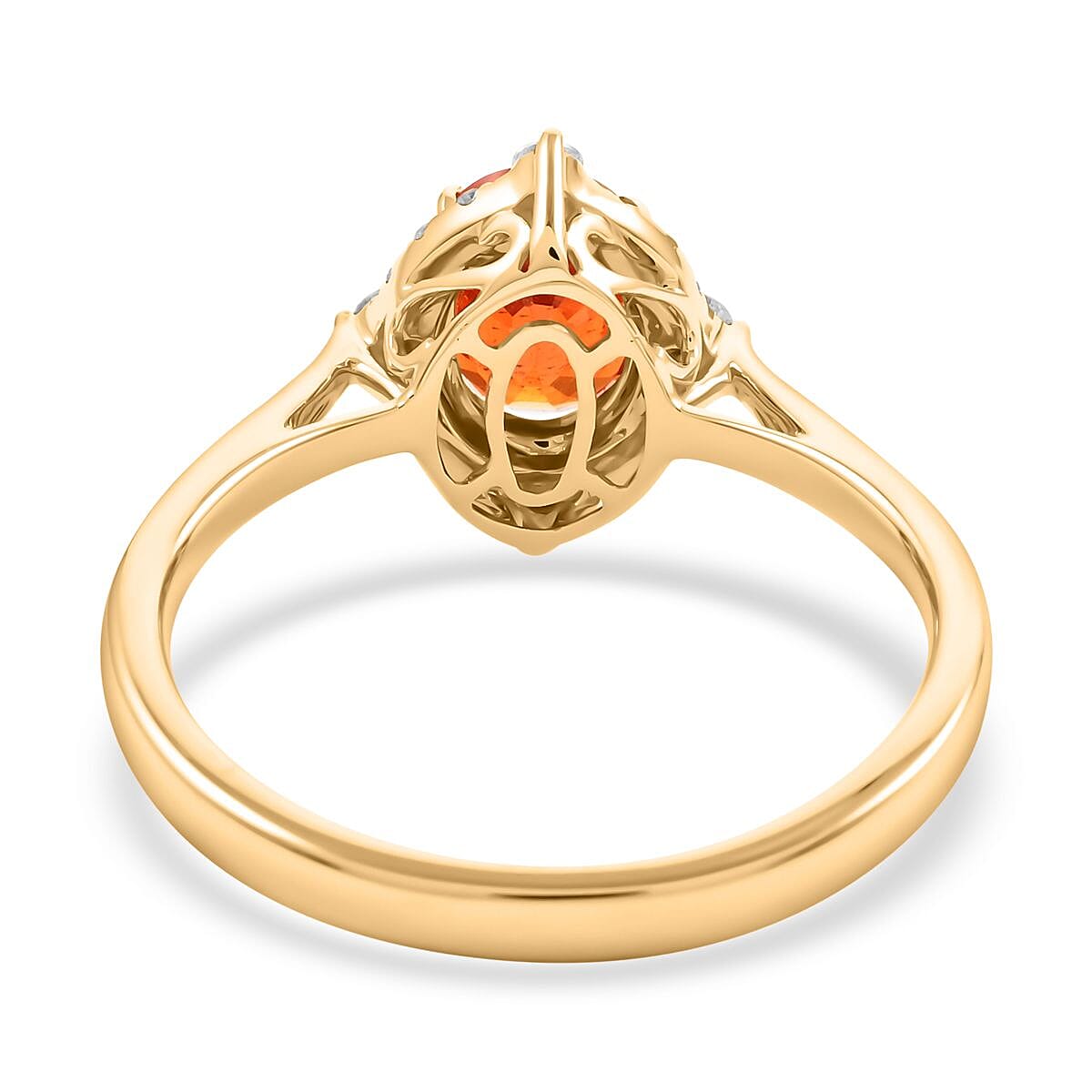Certified and Appraised Luxoro AAA Nigerian Spessartite Garnet and G-H I2 Diamond 2.10 ctw Ring in 14K Yellow Gold (Size 10.0)