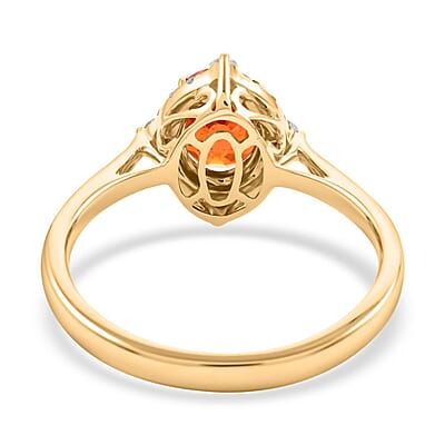 Certified and Appraised Luxoro AAA Nigerian Spessartite Garnet and G-H I2 Diamond 2.10 ctw Ring in 14K Yellow Gold (Size 10.0)