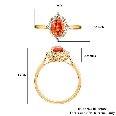 Certified and Appraised Luxoro AAA Nigerian Spessartite Garnet and G-H I2 Diamond 2.10 ctw Ring in 14K Yellow Gold (Size 10.0)