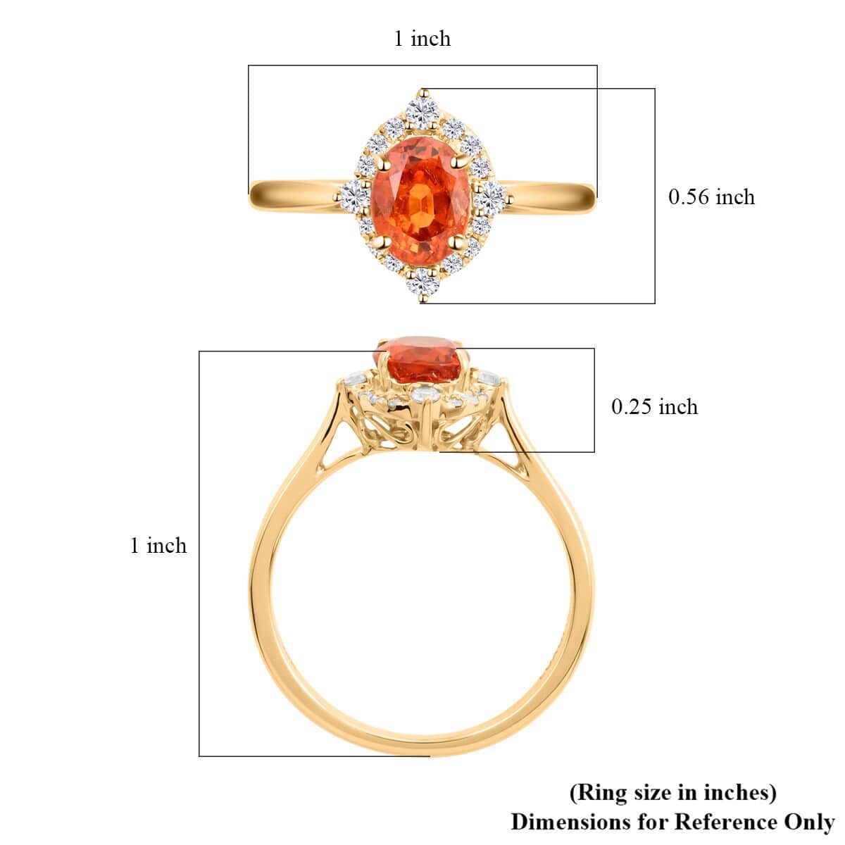 Certified and Appraised Luxoro AAA Nigerian Spessartite Garnet and G-H I2 Diamond 2.10 ctw Ring in 14K Yellow Gold (Size 8.0) image number 5