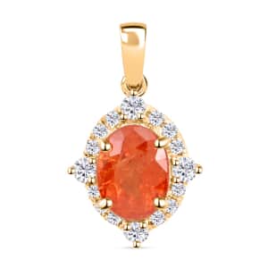 Certified and Appraised Luxoro 14K Yellow Gold AAA Nigerian Spessartite Garnet and G-H I2 Diamond Pendant 2.10 ctw
