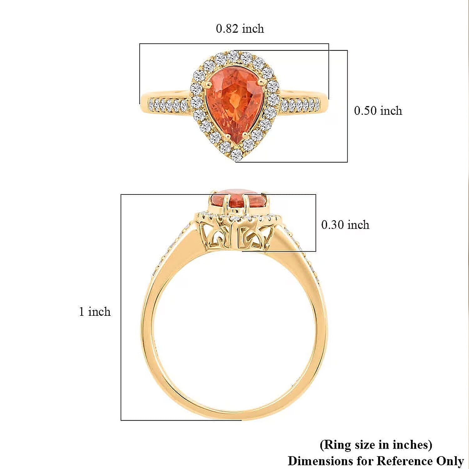 Certified and Appraised Luxoro AAA Nigerian Spessartite Garnet and G-H I2 Diamond 1.8 ctw Ring in 14K Yellow Gold (Size 6.0)
