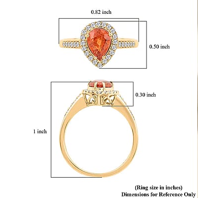 Certified and Appraised Luxoro AAA Nigerian Spessartite Garnet and G-H I2 Diamond 1.8 ctw Ring in 14K Yellow Gold (Size 6.0)