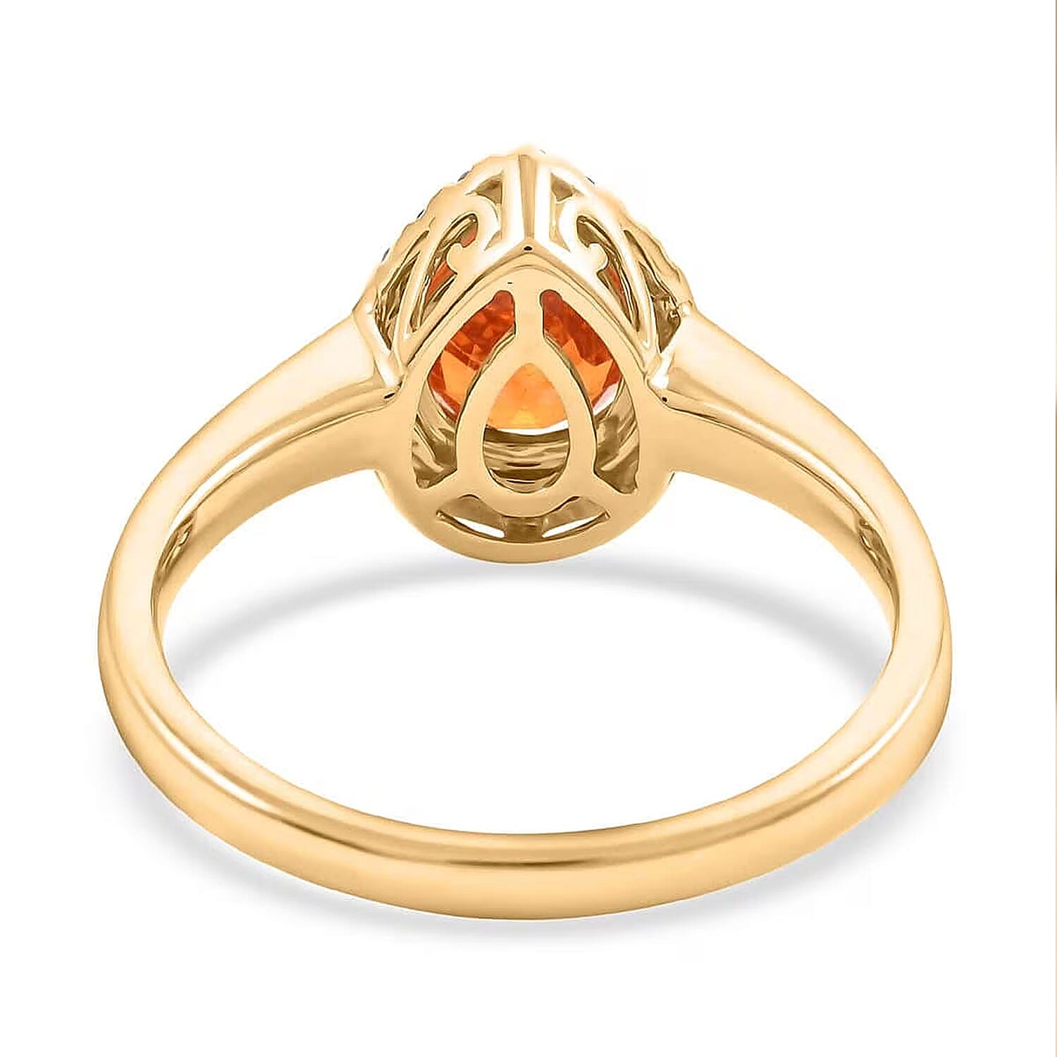 Certified and Appraised Luxoro AAA Nigerian Spessartite Garnet and G-H I2 Diamond 1.8 ctw Ring in 14K Yellow Gold (Size 6.0)