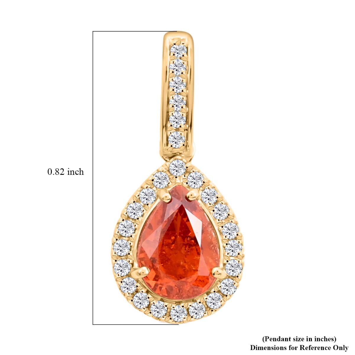 Certified and Appraised Luxoro 14K Yellow Gold AAA Nigerian Spessartite Garnet and G-H I2 Diamond Pendant 1.75 ctw image number 5