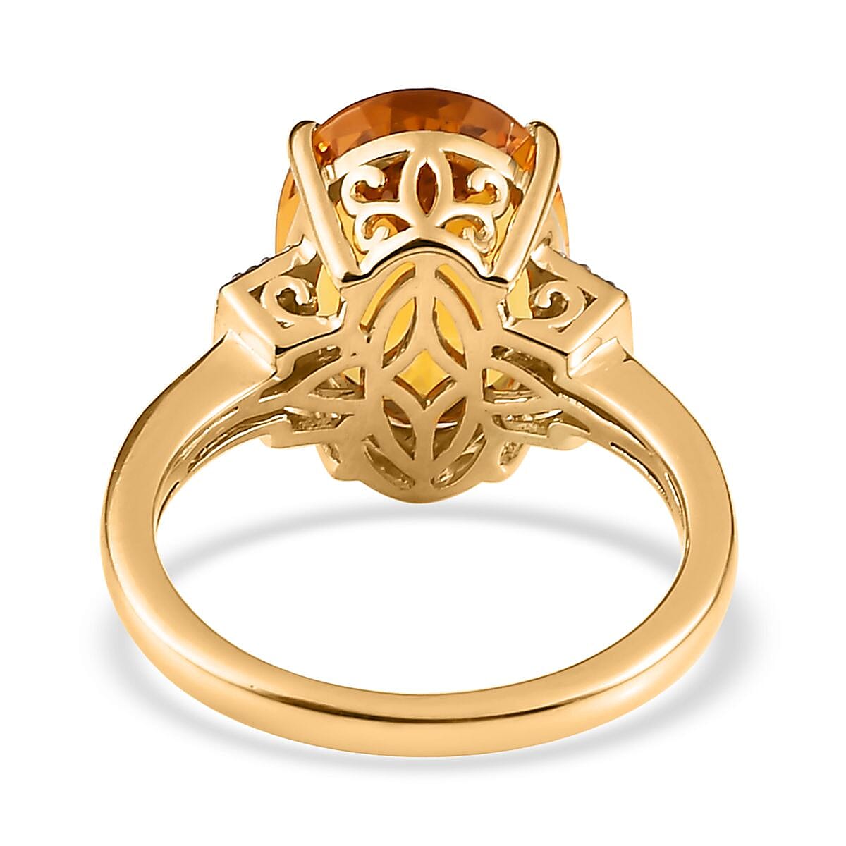 Premium Brazilian Heliodor and Diamond Ring in Vermeil Yellow Gold Over Sterling Silver (Size 10.0) 5.20 ctw