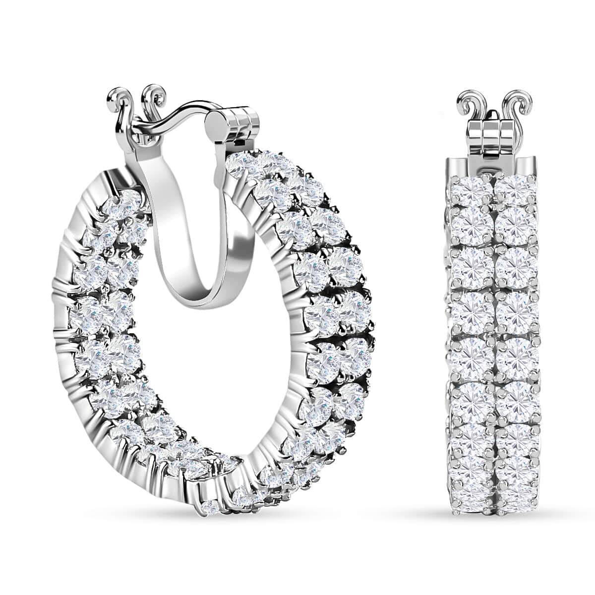 Doorbuster Moissanite Hoop Earrings in Vermeil YG Over Sterling Silver 8.50 ctw image number 0